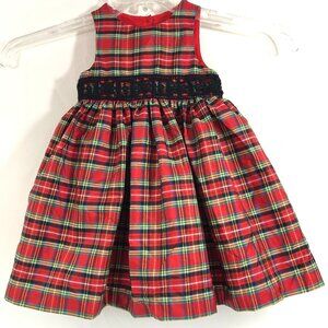 Pippa & Julie Red Plaid Dress Size 12 Months